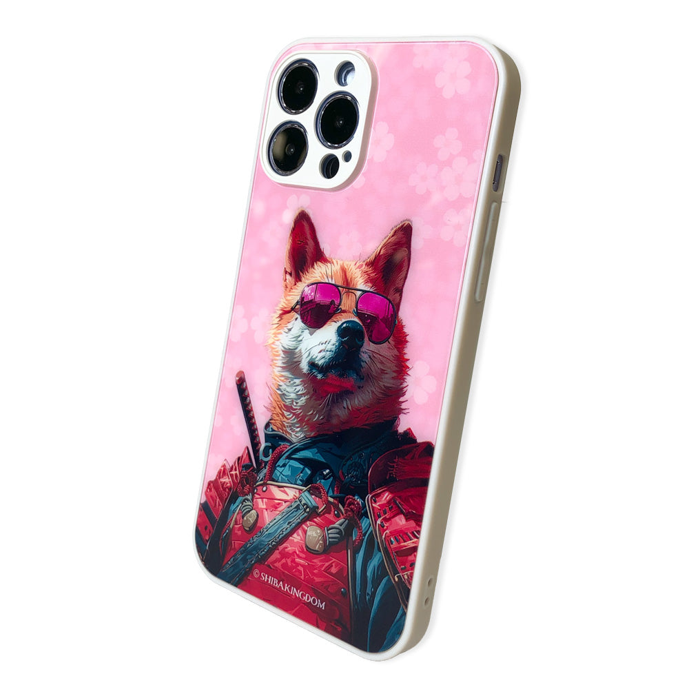 Shiba Samurai-Momoko 0001 Tempered glass iPhone Case